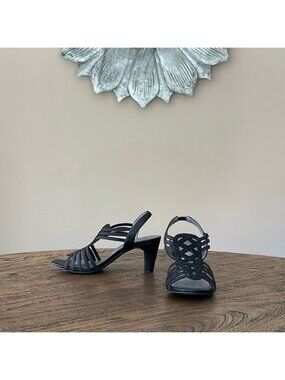 Jones New York Black Strappy Heels